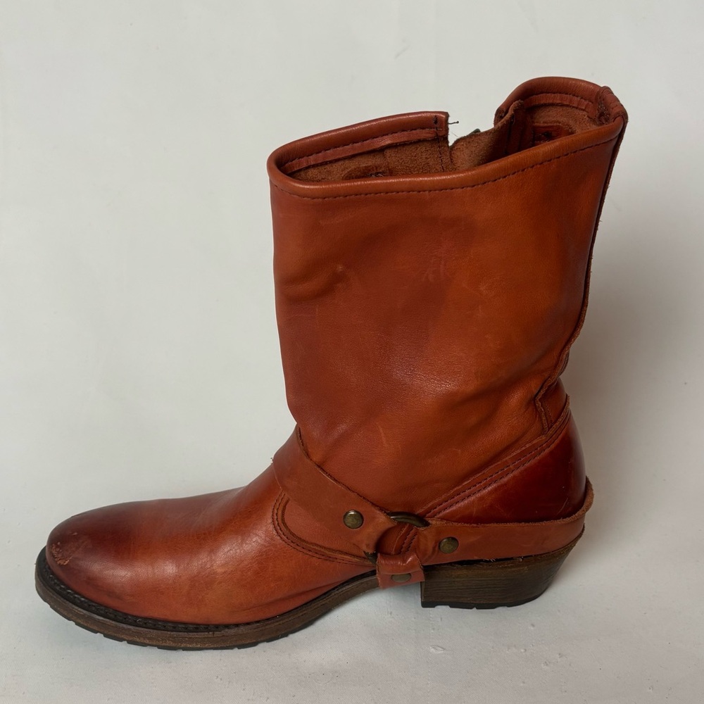 Vintage Shoe Co Eliza Slouch Engineer Harness Boot Rust Leather Women’s Sz 8.5